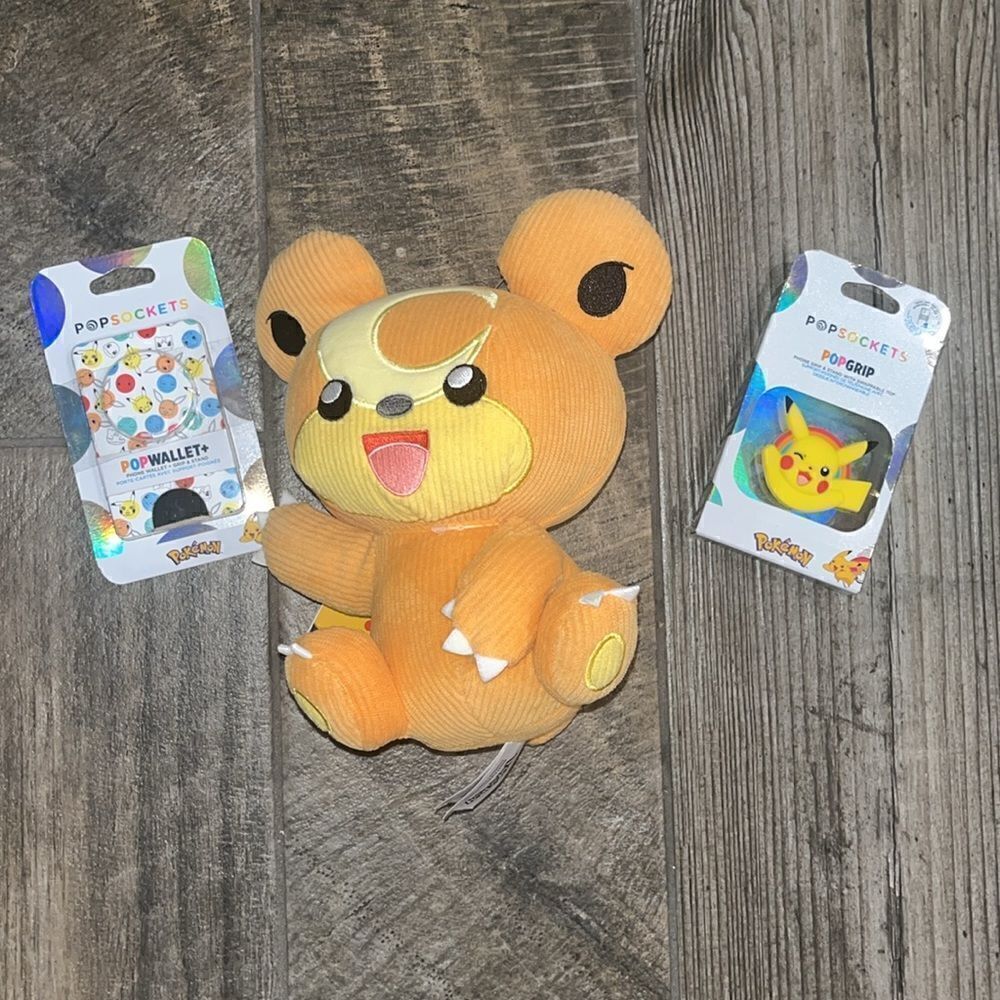 NWT Popsockets Pokémon & Pokemon Corduroy Bear plush bundle.